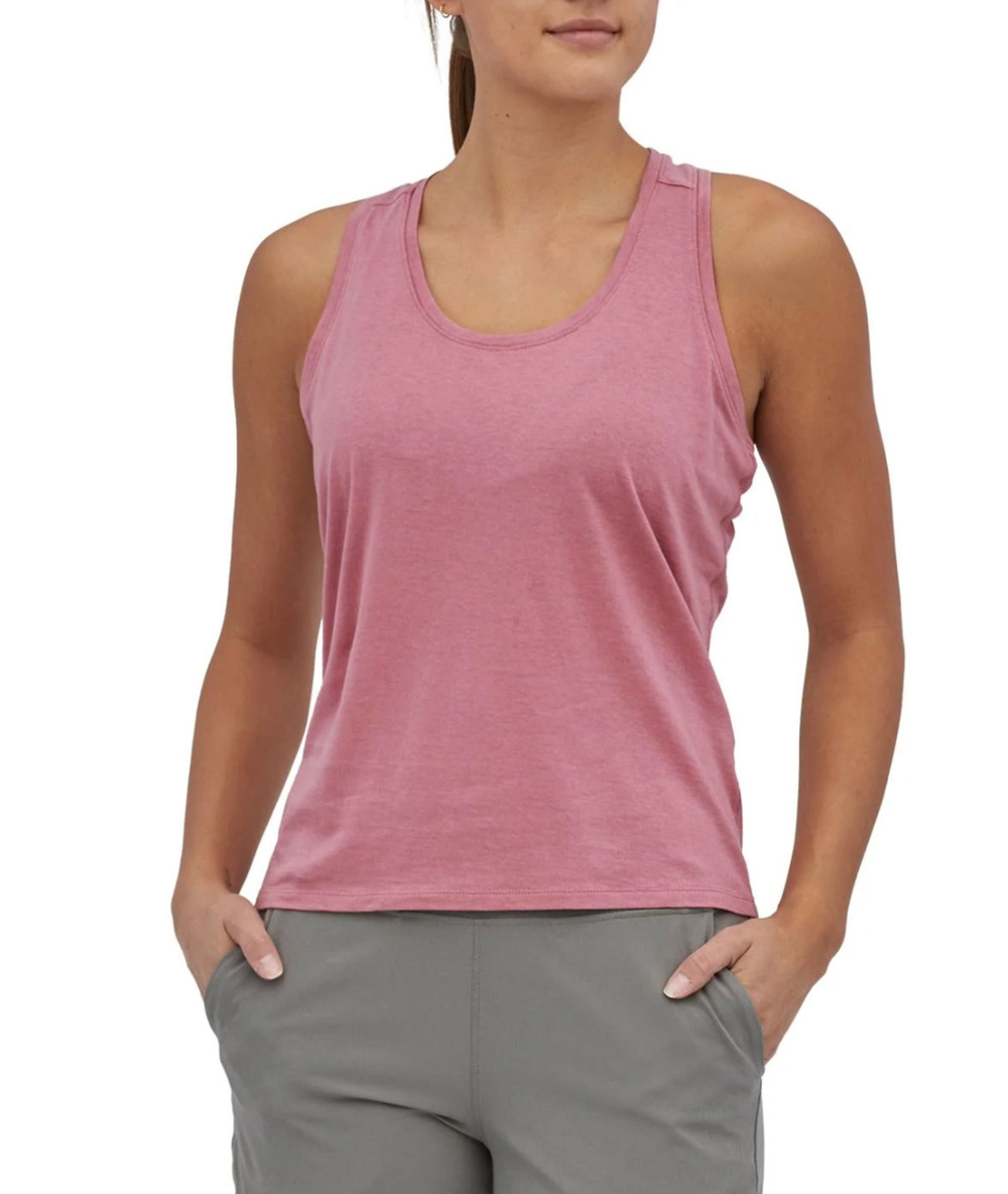 Patagonia Side Current Tank Top Womens Small Pink Racerback Organic Cotton Blend